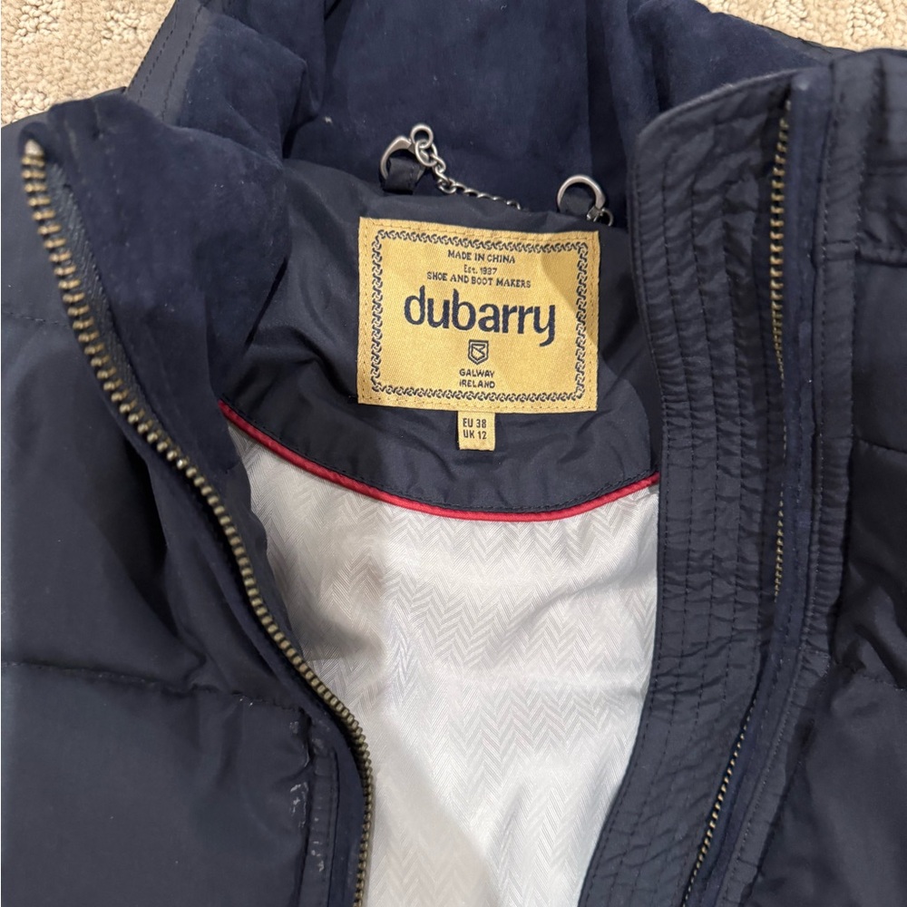 Dubarry of Ireland Navy Quilted Vest with Red Trim - Picture 2 of 2
